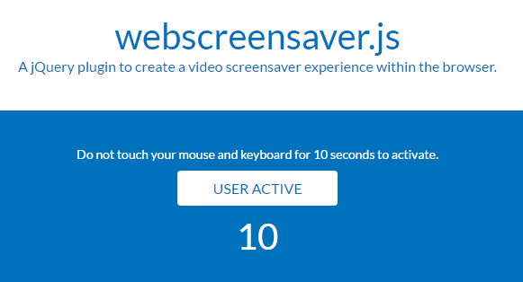 jQuery webScreenSaver